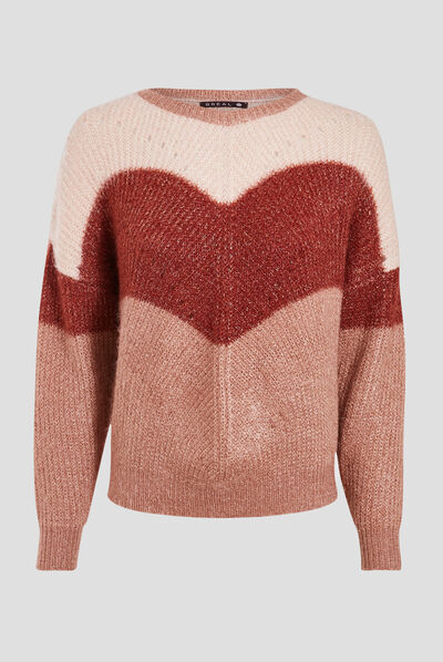 Pull manches longues camel femme