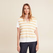 T-shirt effet 2 en 1 manches courtes beige femme