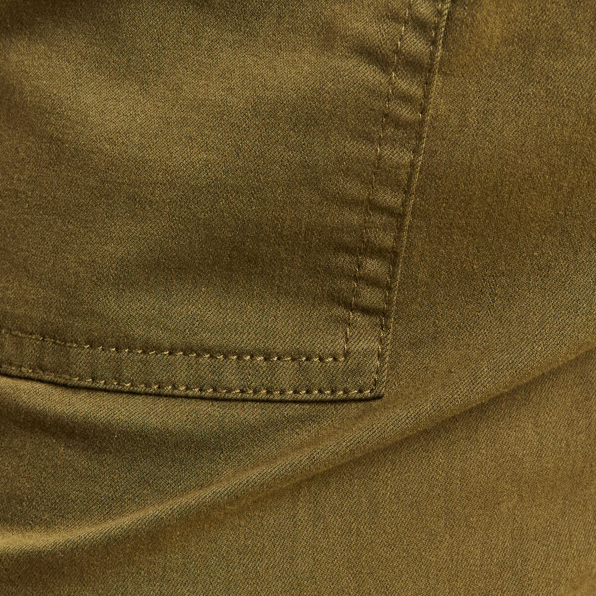 Pantalon coupe droite à coulisse vert olive femme