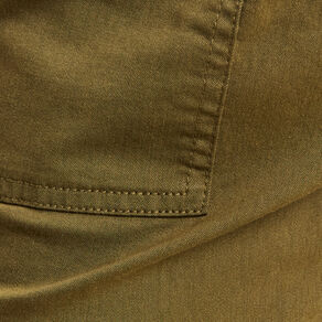 Pantalon coupe droite à coulisse vert olive femme