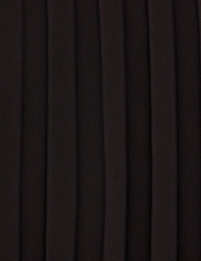 Robe droite plissée noir femme