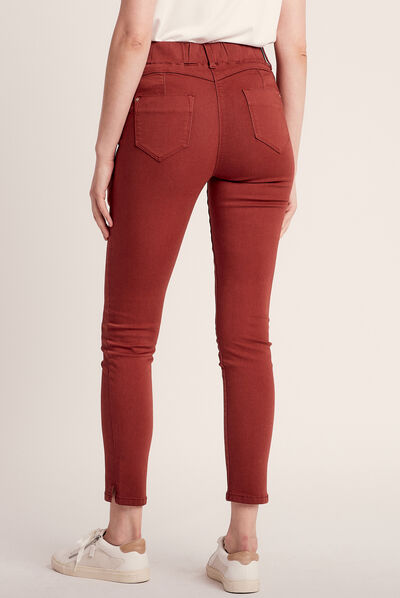 Tregging taille standard marron cognac femme