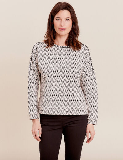 T-shirt manches 3/4 noir femme