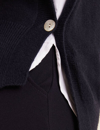 Pull sans manches à capuche bleu foncé femme