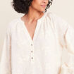 Blouse ample manches longues fluide ecru femme