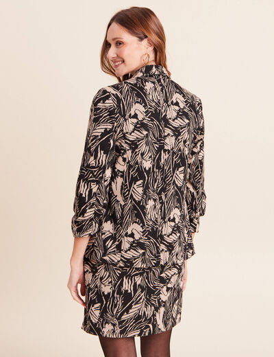 Veste cintr&eacute;e manches longues doubl&eacute;e noir femme