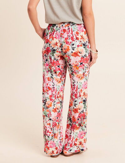 Pantalon large taille standard multicolore femme