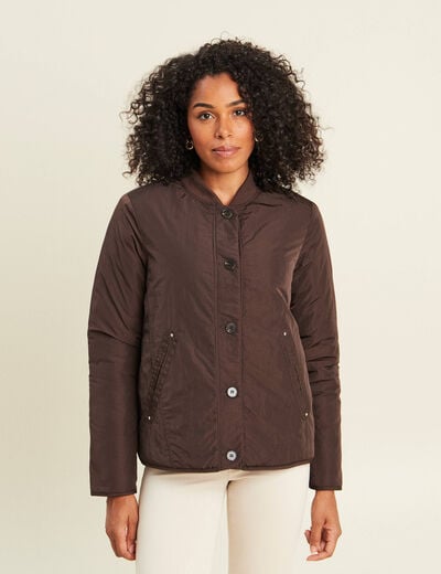 Doudoune doubl&eacute;e marron fonc&eacute; femme
