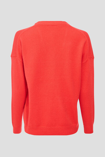 Pull manches longues rose femme