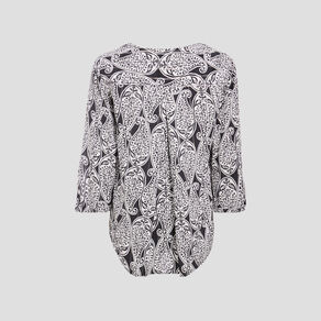 Blouse manches 3/4 noir femme