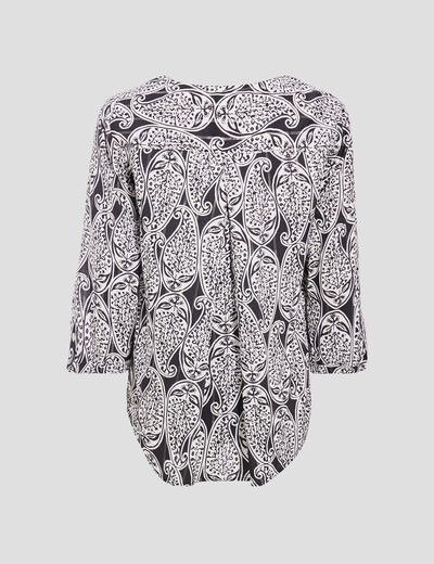 Blouse manches 3/4 noir femme