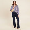 Chemise manches longues bleu femme