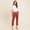 Pantalon flou ceinturé marron foncé femme