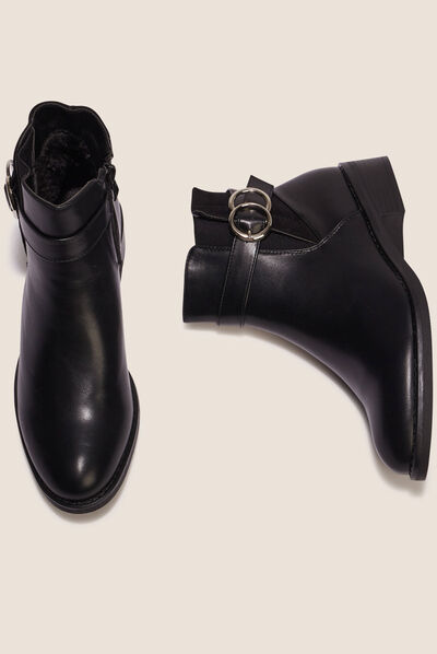 Bottines chelsea à boucles noir femme