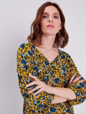 Blouse manches 34 jaune moutarde femme