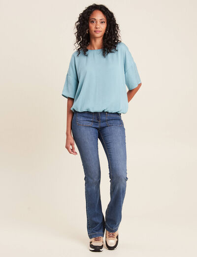 T-shirt manches courtes bleu gris femme