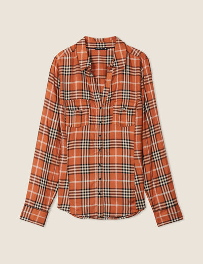 Chemise manches longues orange femme