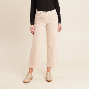 pantalon large velours cotele sable femme Pantalon large velours côtelé sable femme
