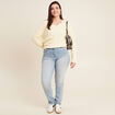 Pull manches longues jaune clair femme