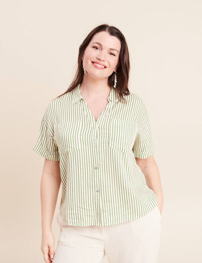 Chemise manches courtes blanc femme