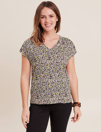 T-shirt manches courtes vert anis femme