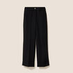Pantalon taille haute fluide noir femme