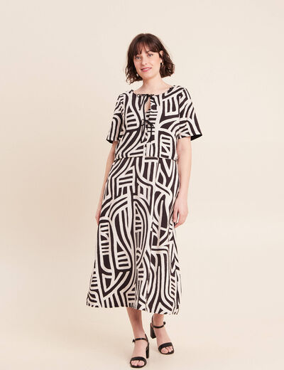 Robe longue r&eacute;versible et amovible noir femme