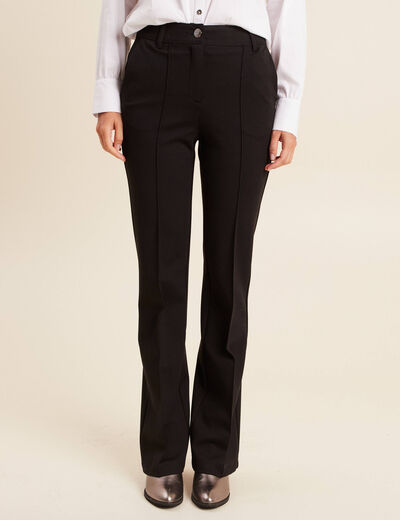 Pantalon bootcut maille milano noir femme