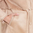 Manteau long su&eacute;dine sable femme