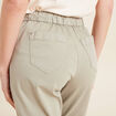 Pantacourt large taille haute vert clair femme