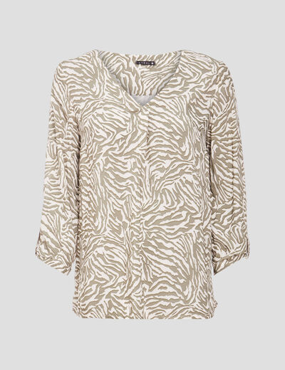 Blouse manches 3/4 noir femme