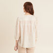 Blouse manches 3/4 creme femme