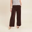 Pantalon large velours marron femme