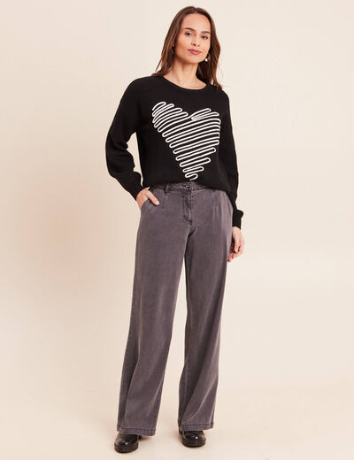 Jean denim gris femme
