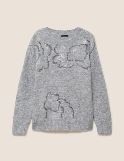 Pull à col rond à fleurs pour filles, manches longues, coton