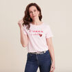 T-shirt manches courtes rose femme