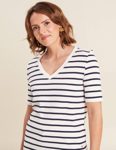 T-shirt manches courtes blanc femme