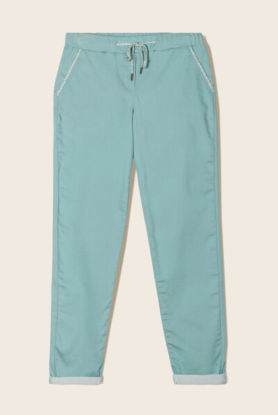 Pantalon jogger 7/8ème bleu canard femme