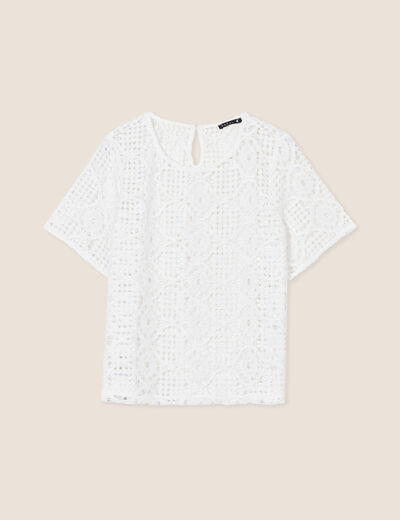 T-shirt manches courtes ecru femme