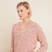 Pull manches longues rose fushia femme