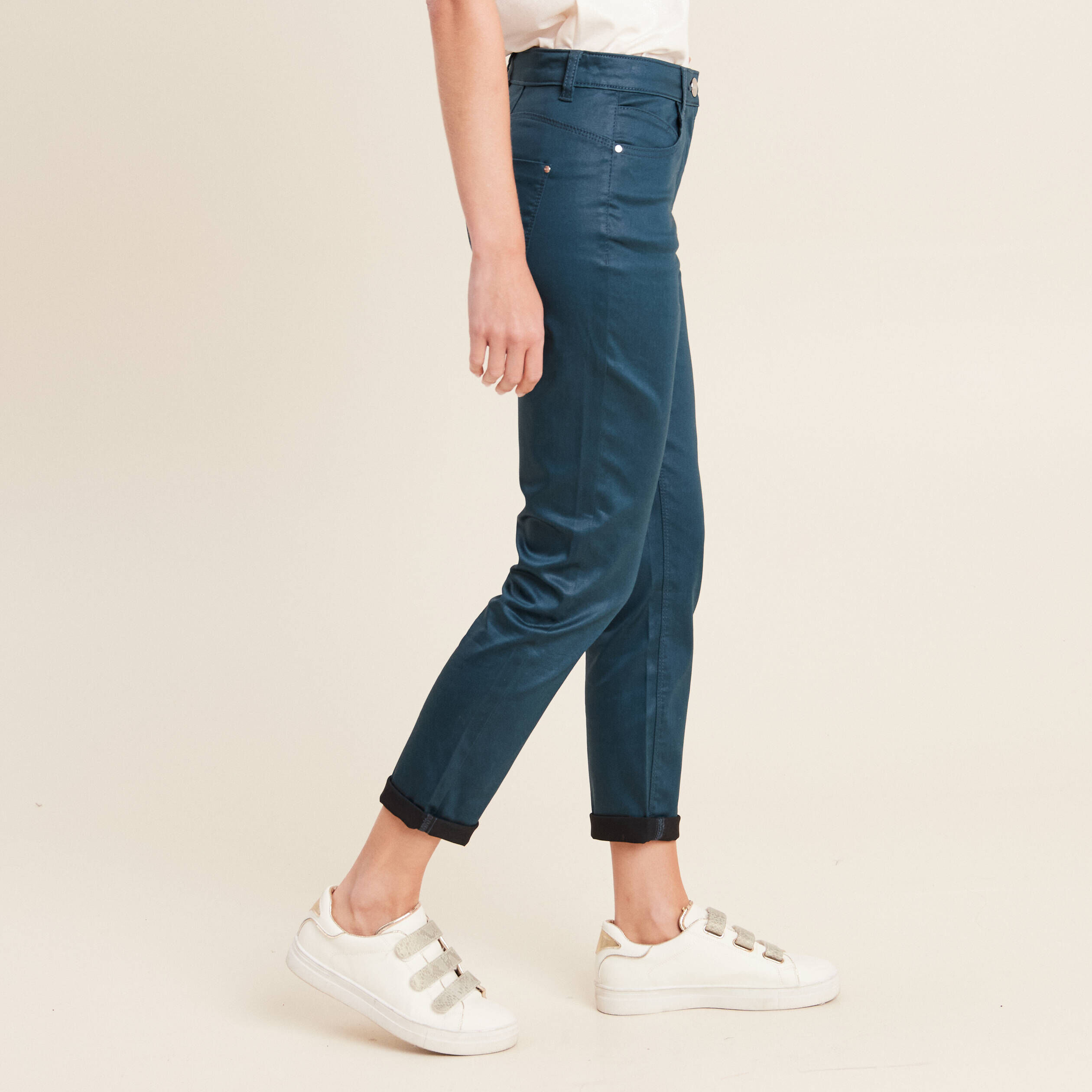 Pantalon enduit femme pas cher online