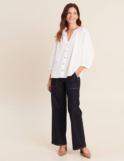 Chemise manches 3/4 ecru femme