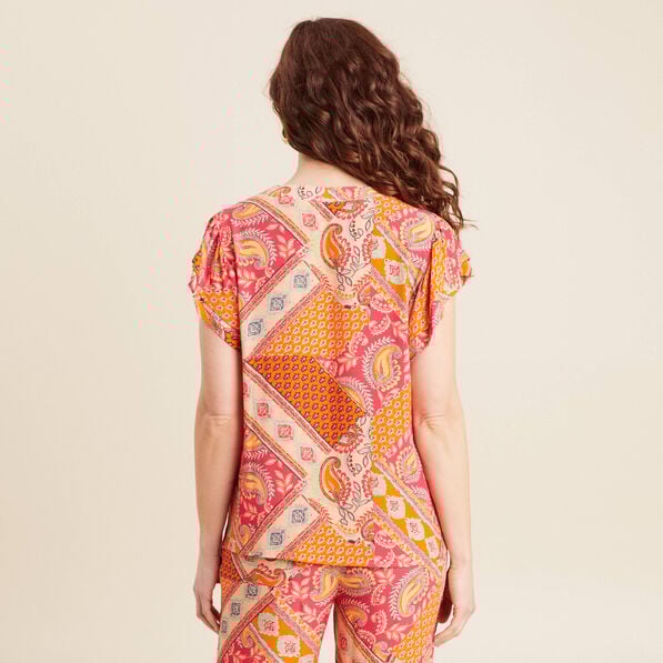 blouse manches courtes orange femme Blouse manches courtes orange femme