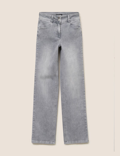 Jean taille haute denim gris clair femme