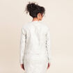 Veste cintr&eacute;e r&eacute;versible manches longues blanc femme