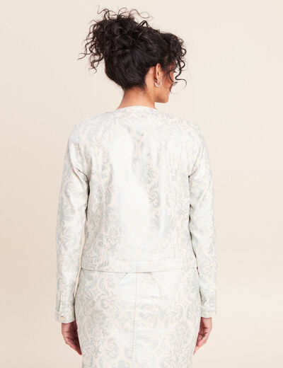 Veste cintr&eacute;e r&eacute;versible manches longues blanc femme