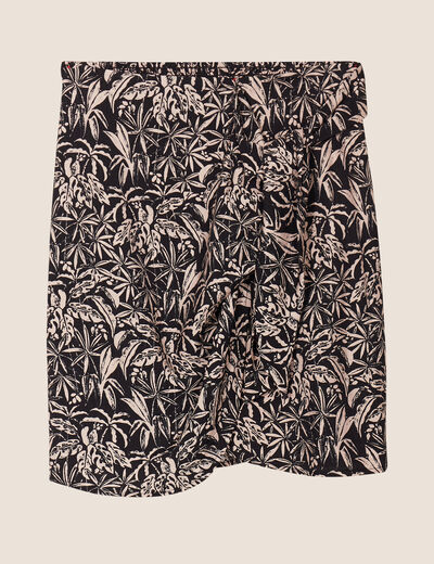 Jupe portefeuille noir femme