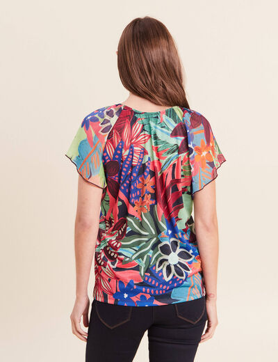 T-shirt manches courtes multicolore femme