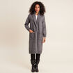 Gilet long manches longues gris foncé femme