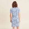 Robe droite courte col V bleu femme